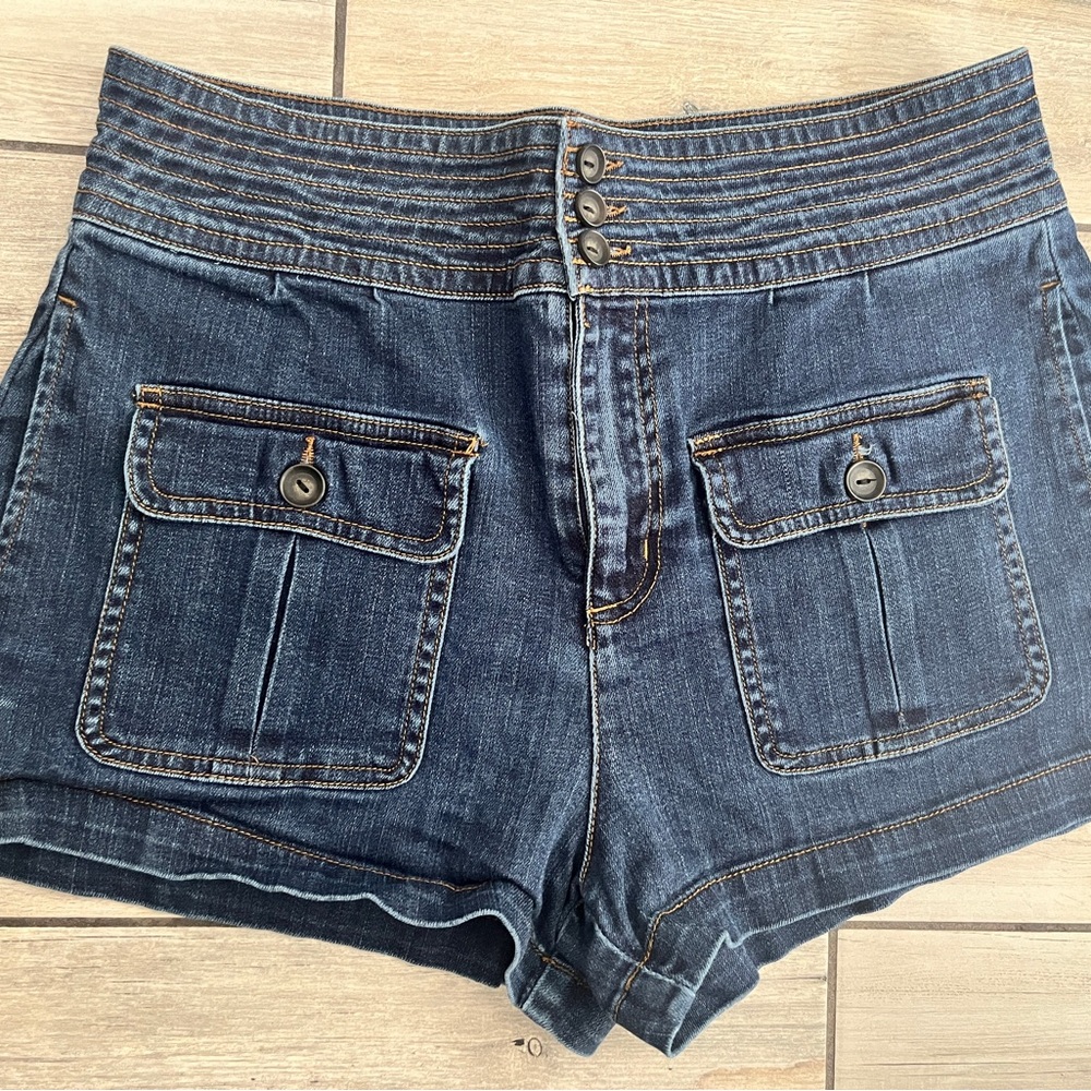 Life in Progress High Waist Blue Denim Shorts